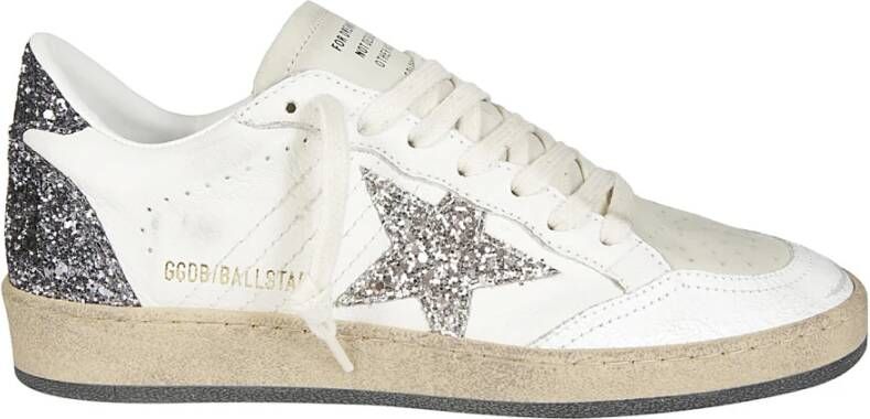 Golden Goose Glitter Ster Leren Sneakers White Dames