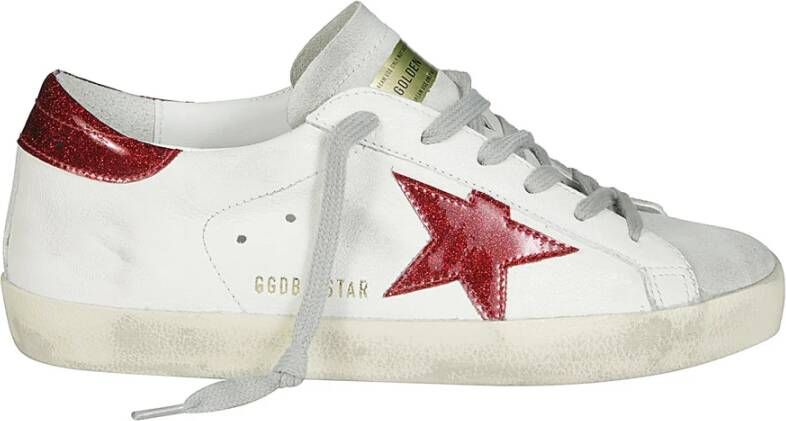 Golden Goose Glitter Ster Leren Sneakers White Dames