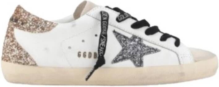 Golden Goose Glitter Ster Leren Sneakers Wit White Dames