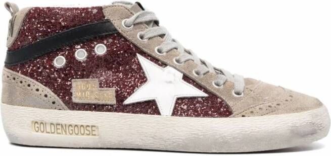 Golden Goose Glitter Ster Patch Sneakers Red Dames