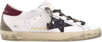 Golden Goose Glitter Ster Rode Hak Sneakers White Dames