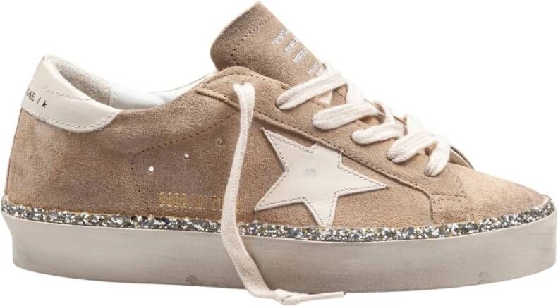 Golden Goose Glitter Suède Sneakers met Leren Ster Brown Dames