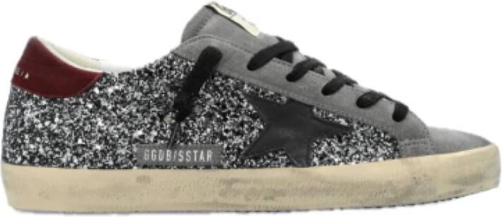 Golden Goose Glitter Suède Sneakers met Rode Hiel Gray Dames