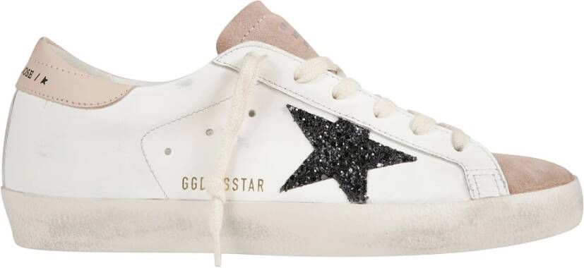 Golden Goose Glitterende Super Star Sneakers met Vintage Effect White Dames