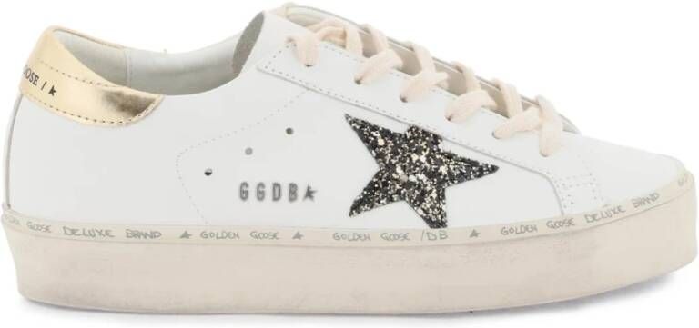 Golden Goose Glittered Hi Star Leren Sneakers White Dames