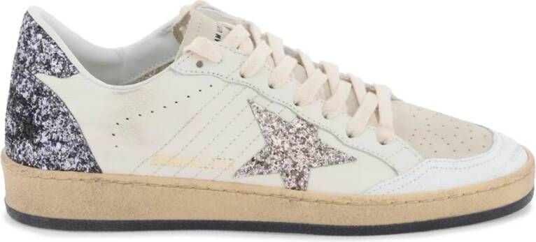 Golden Goose Glittered suede star sneakers White Dames