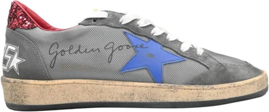 Golden Goose Grijze Blauwe Ster Sneakers met Glitter Achterkant Gray Heren