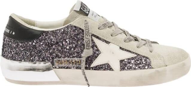 Golden Goose Grijze Glitter Super-Star Sneakers Gray Dames