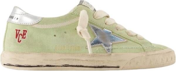 Golden Goose Groene leren sneakers Super Star Green Dames