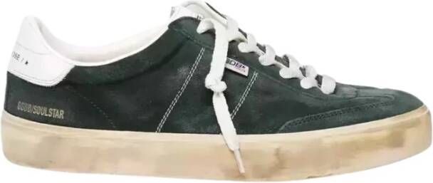 Golden Goose Groene Suède Sneakers Contraststiksels Green Heren