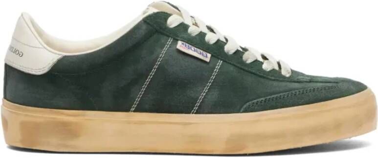 Golden Goose Groene Suède Sneakers Contraststiksels Green Heren