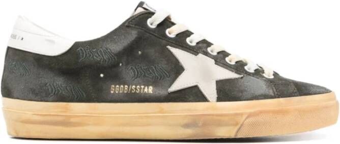 Golden Goose Groene Suède Sneakers met Sterren Green Heren