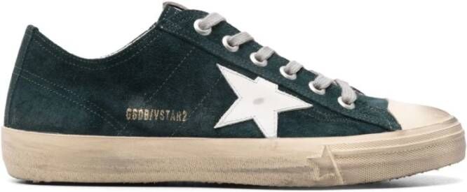 Golden Goose Groene Suède Ster Patch Sneakers Green Heren