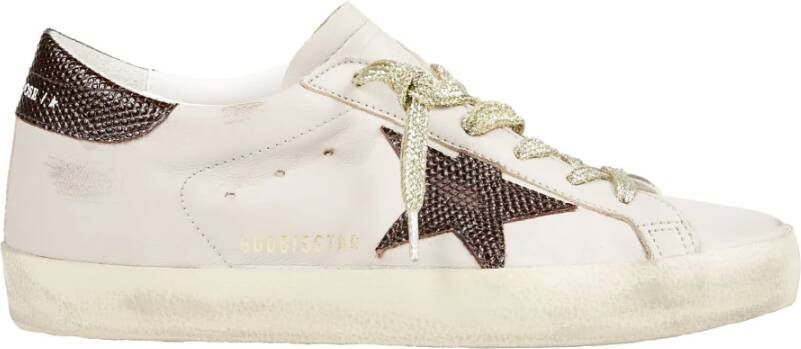 Golden Goose Hagedis Gedrukte Ster Hiel Sneakers White Dames