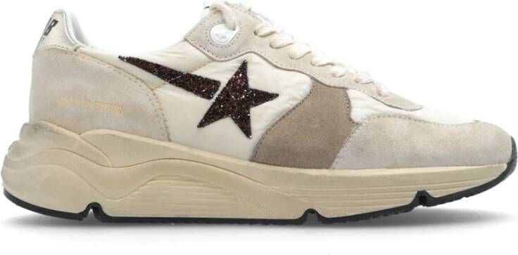 Golden Goose Glitter Canvas Sneaker Cream Pearl Chicory Coffee Platinum Beige Dames