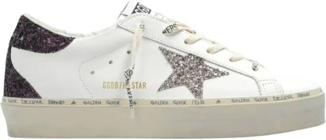 Golden Goose Witte Leren Glitter Ster Sneakers White Dames