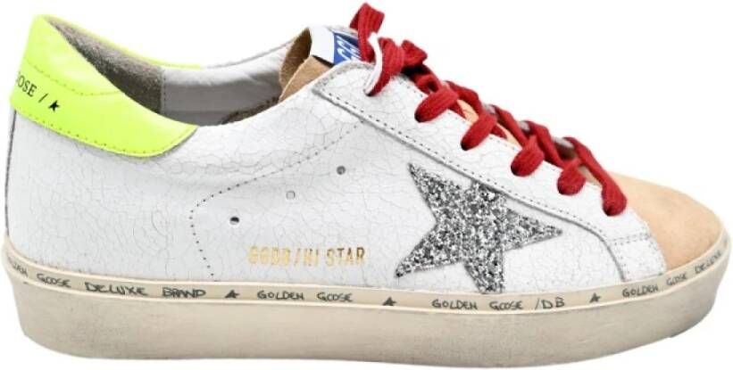 Golden Goose Hi Star Wit Groen Fluo Sneakers Multicolor Heren