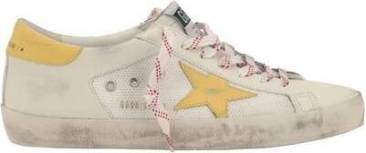 Golden Goose Mesh Sneakers Distressed Finish Wit Geel White Heren