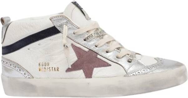 Golden Goose Italiaanse Leren Mid Star Sneakers White Dames