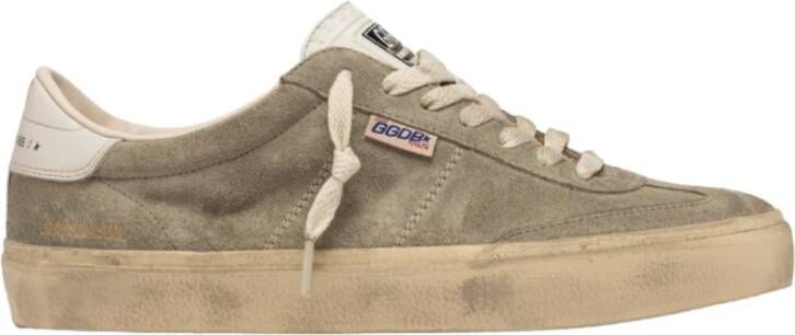 Golden Goose Italiaanse Suède Sneakers Grijs Contraststiksels Beige Dames