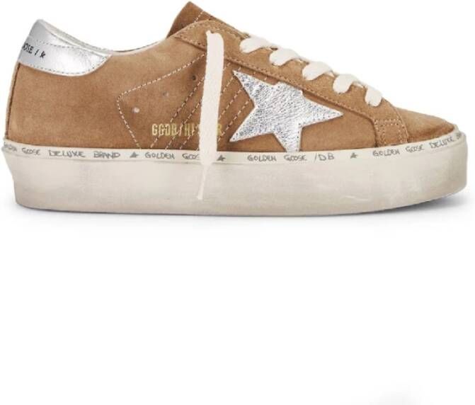 Golden Goose Kameel Leren Plateau Sneakers Brown Dames