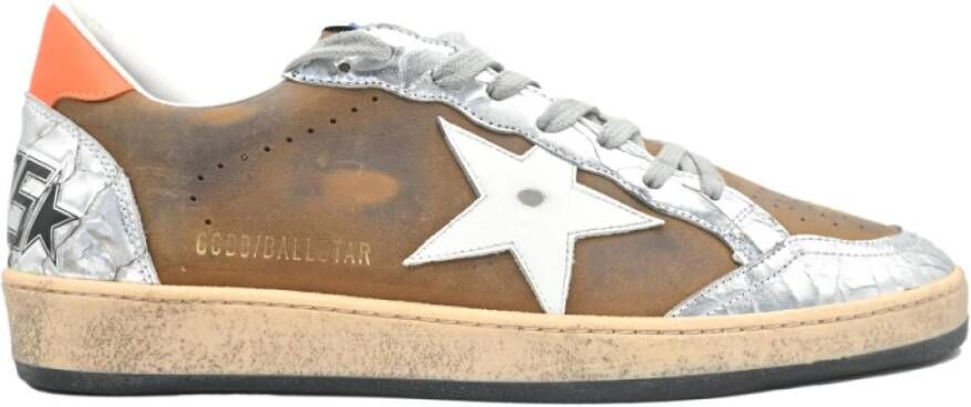 Golden Goose Kameel Zilver Oranje Ballstar Sneakers Multicolor Heren