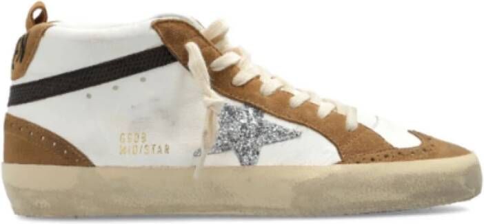 Golden Goose Klassieke Mid Star Sneakers Bruin Glitter Multicolor Dames