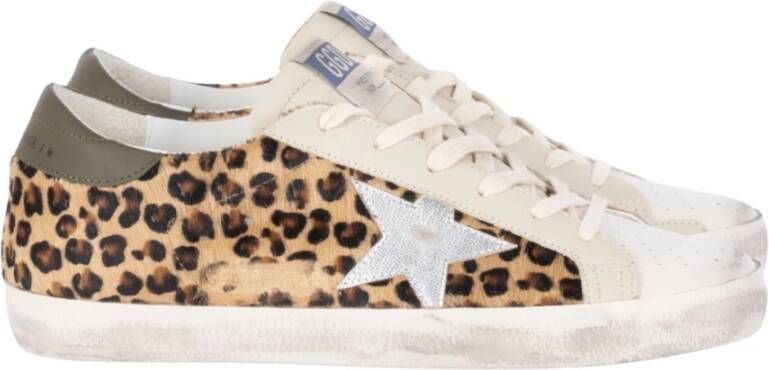 Golden Goose Luxe Leren Sneakers in Beige Bruin Zwart Multicolor Dames