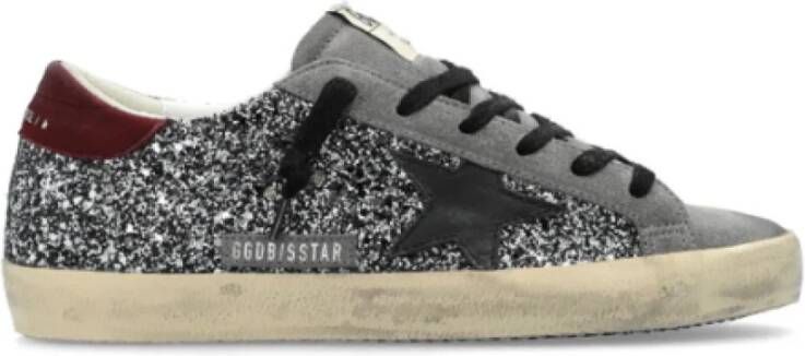 Golden Goose Klassieke Super-Star Sneakers Italië Zwart Multicolor Glitter Gray Dames