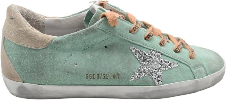 Golden Goose Klassieke Super Star Sneakers met Glitter Green Dames