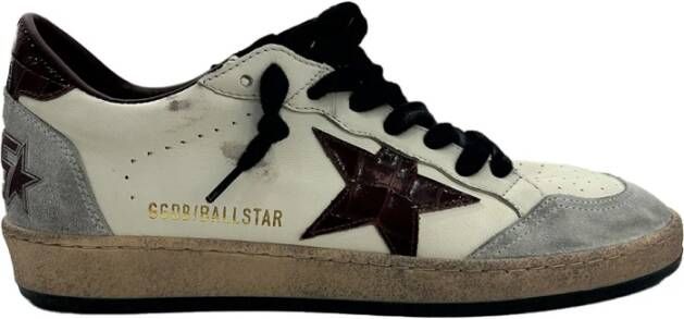 Golden Goose Kristal Logo Sneakers Wit Bordeaux Multicolor Heren