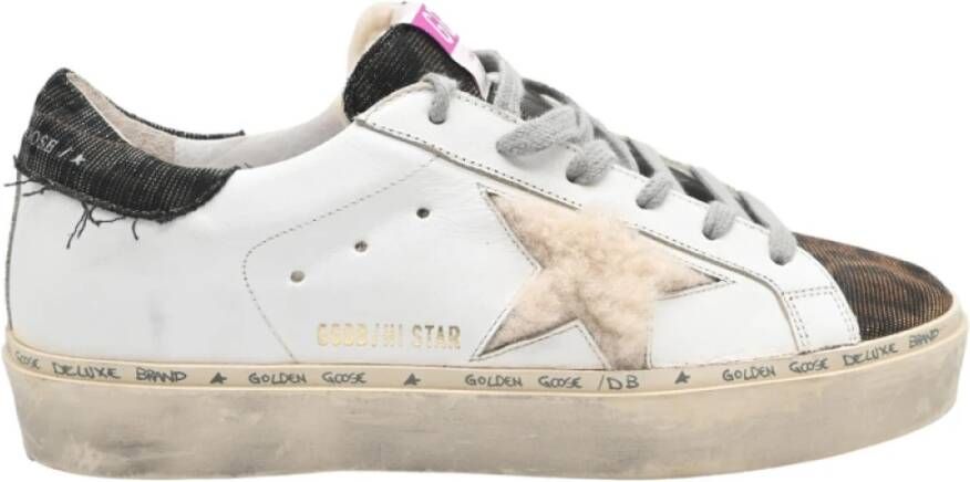 Golden Goose Leopard Shearling Sneakers Zwart Goud White Dames