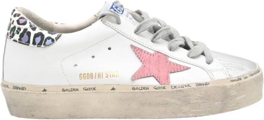 Golden Goose Leopard Sneakers Hi Star Laminated White Dames