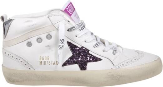 Golden Goose Leren Bovenkant Glitter Ster Hiel Sneakers White Dames