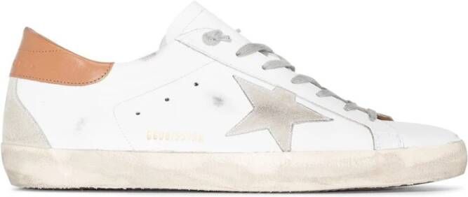 Golden Goose Leren Bovenwerk Suède Ster Sneakers White Heren