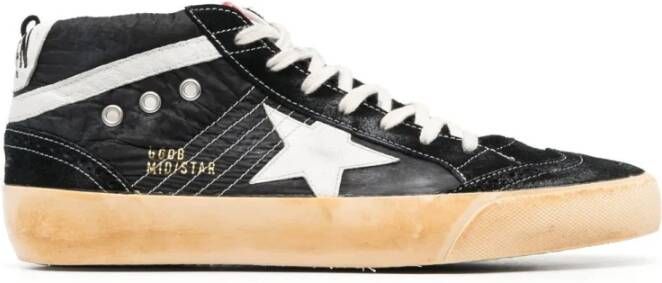 Golden Goose Leren en nylon Mid Star sneakers Zwart Heren