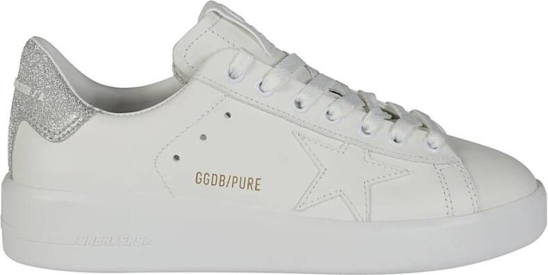 Golden Goose Leren Glitter Ster Sneakers White Dames