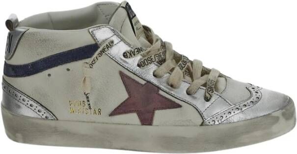 Golden Goose Leren Mid Star Sneaker Gray Dames