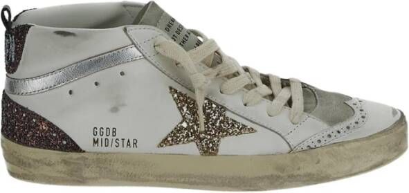 Golden Goose Leren Mid Star Sneaker White Dames