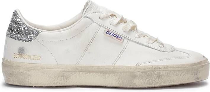 Golden Goose Leren sneakers met glinsterende hiel White Dames