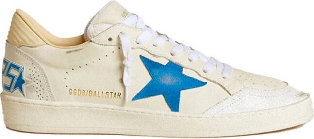 Golden Goose Witte Leren Ballstar Sneakers Bluette Ster White Heren