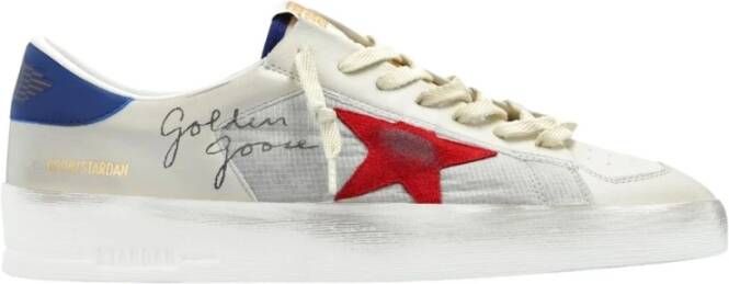 Golden Goose Leren Stardan Sneakers Ivoor Rood Blauw Multicolor Heren