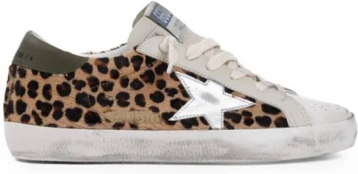 Golden Goose Luipaardprint Sneakers met Grijs Suède Multicolor Dames