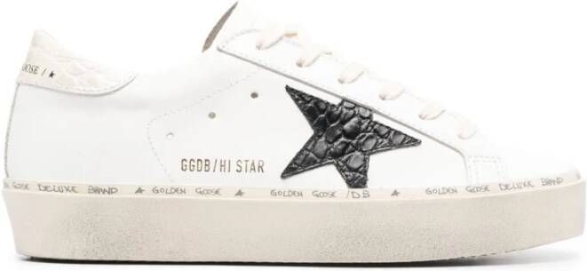 Golden Goose Bedrukte Leren Hi Star Sneakers White Dames