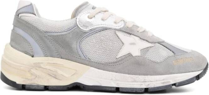 Golden Goose Hardlopende Vader Net Bovenwerk Suède Neus en Spoorleer Ster Gray Heren