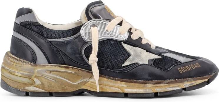 Golden Goose Mesh Leren Sneakers Iconische Ster Rubber Black Heren