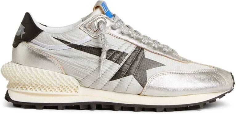 Golden Goose Metallic Star Print Sneakers Gray Dames