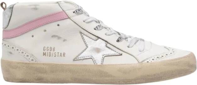 Golden Goose Mid Star Leren High Top Sneakers White Dames