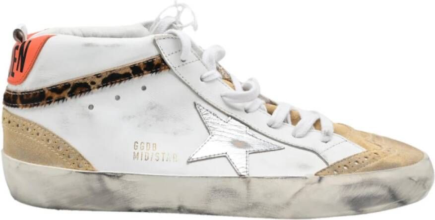 Golden Goose Mid Star Suede Sneakers Wit Zilver Multicolor Dames