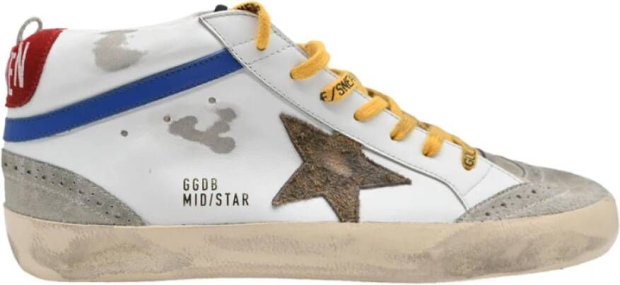 Golden Goose Mid Star Suede White Ice Beige Sneakers White Heren